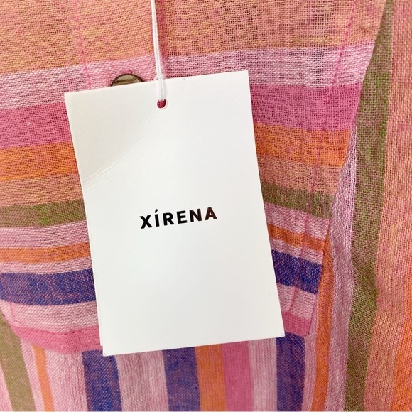 Xirena Macyn Top in Citrus Melange Linen Striped - Picture 7 of 8